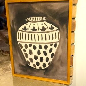 NWT Large Ceramic Pot Canvas Wall Art